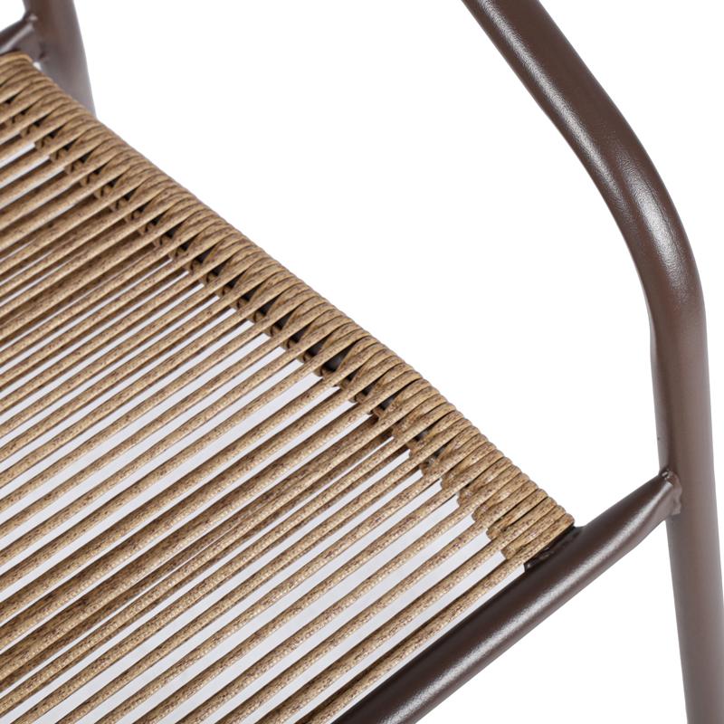 Πολυθρόνα Κήπου Fl11465 Απο Συνθετικό Rattan Mε Μεταλλικό Σκελετό Καφέ Χρώμα 54x63x74Εκ Fylliana 