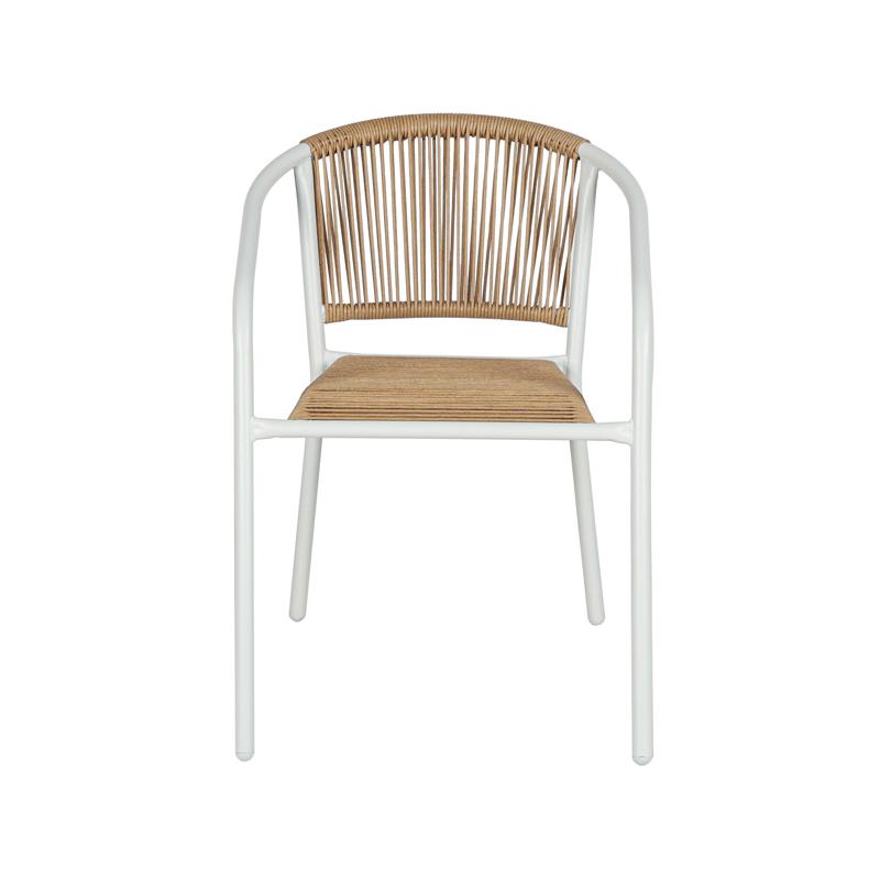 Πολυθρόνα Εξωτερικού Χώρου Rattan Fl11465 Λευκό Χρώμα 54x63x74εκ.