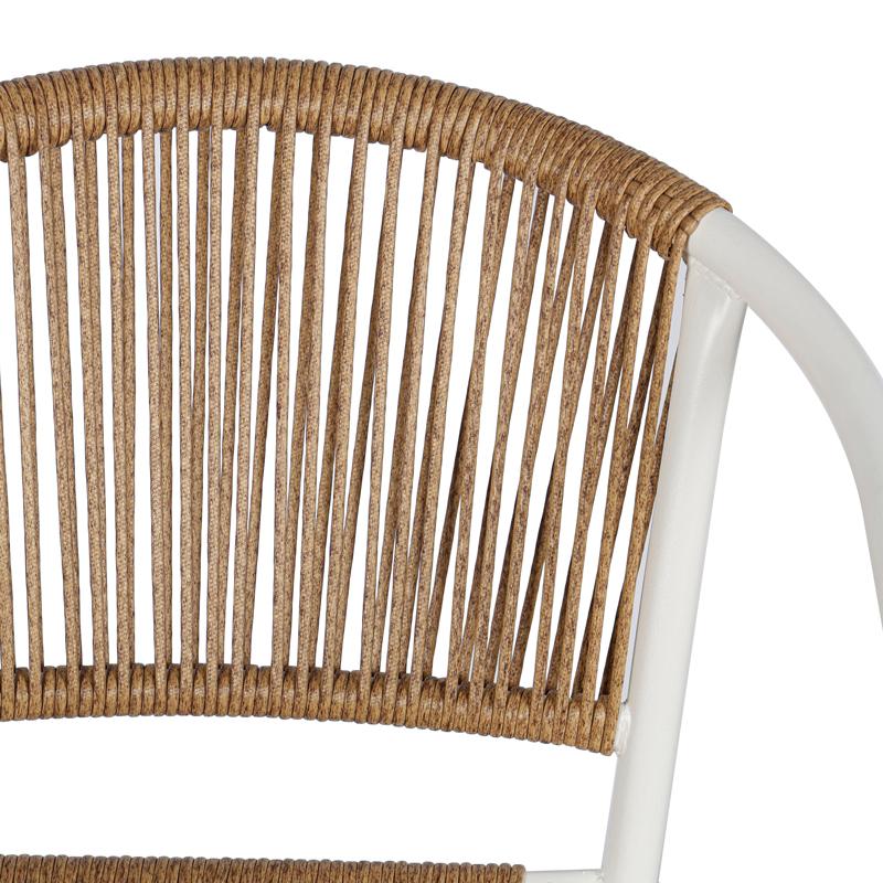 Πολυθρόνα Εξωτερικού Χώρου Rattan Fl11465 Λευκό Χρώμα 54x63x74εκ.