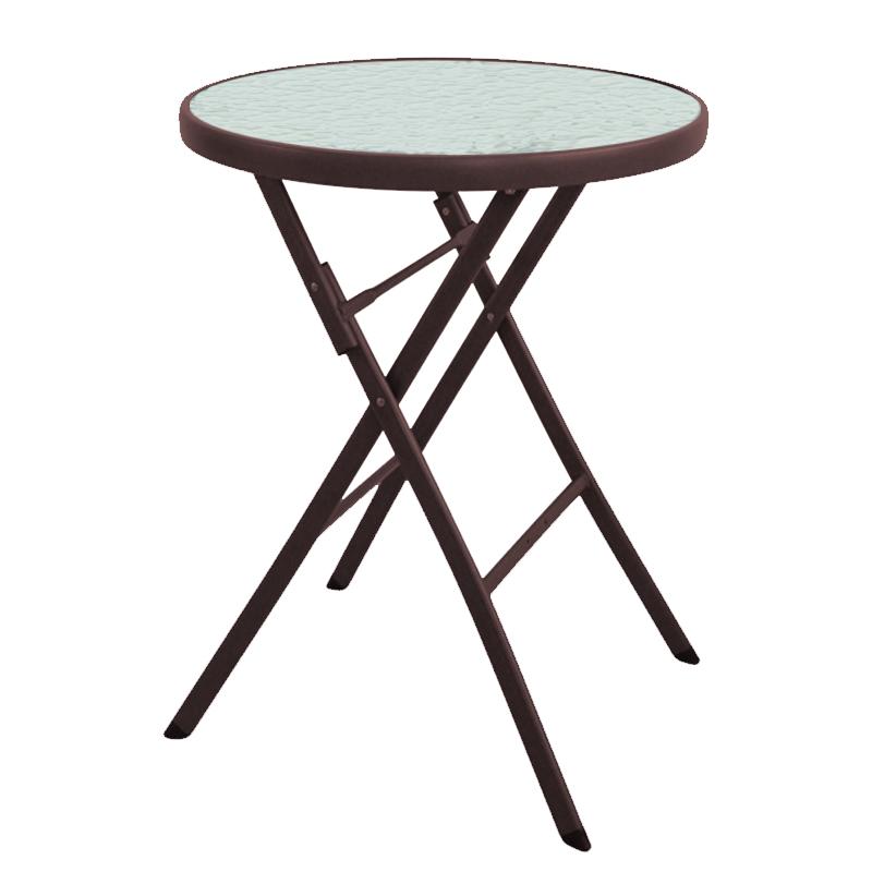 Τραπέζι Μεταλλικό Αναδιπλούμενο Στρόγγυλο 091 Καφέ Χρώμα Δ 60x70Εκ Fylliana 