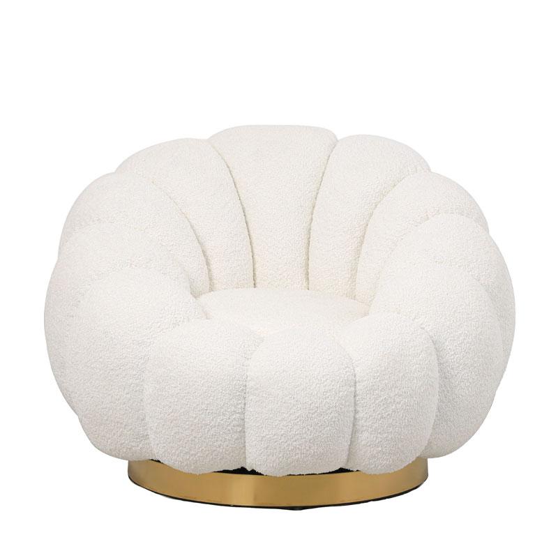 Υφασμάτινη Πολυθρόνα Fylliana Delori Κρεμ Ύφασμα 98X97X69Εκ