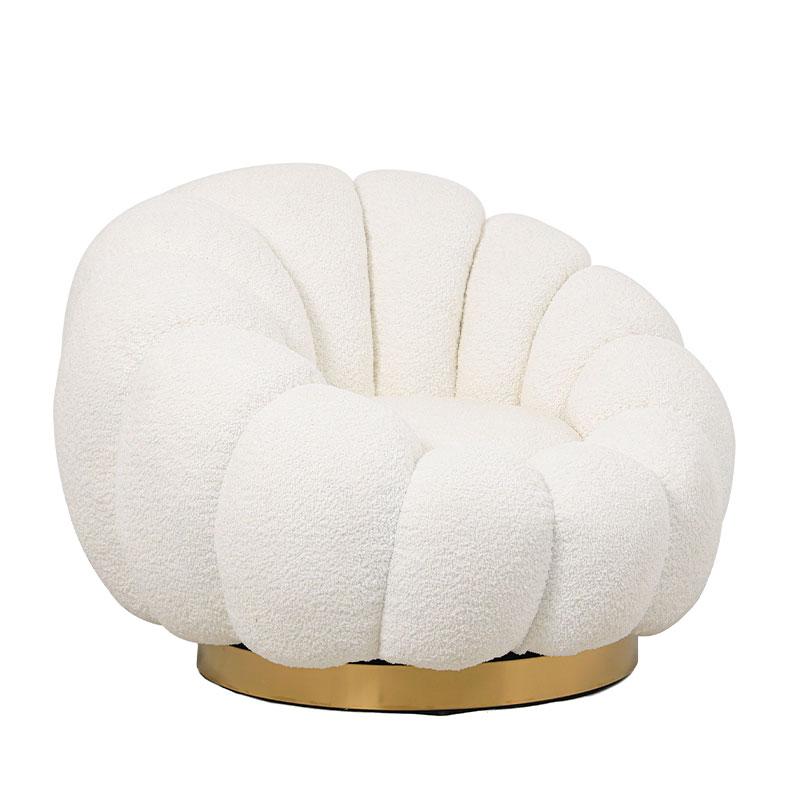 Υφασμάτινη Πολυθρόνα Fylliana Delori Κρεμ Ύφασμα 98X97X69Εκ