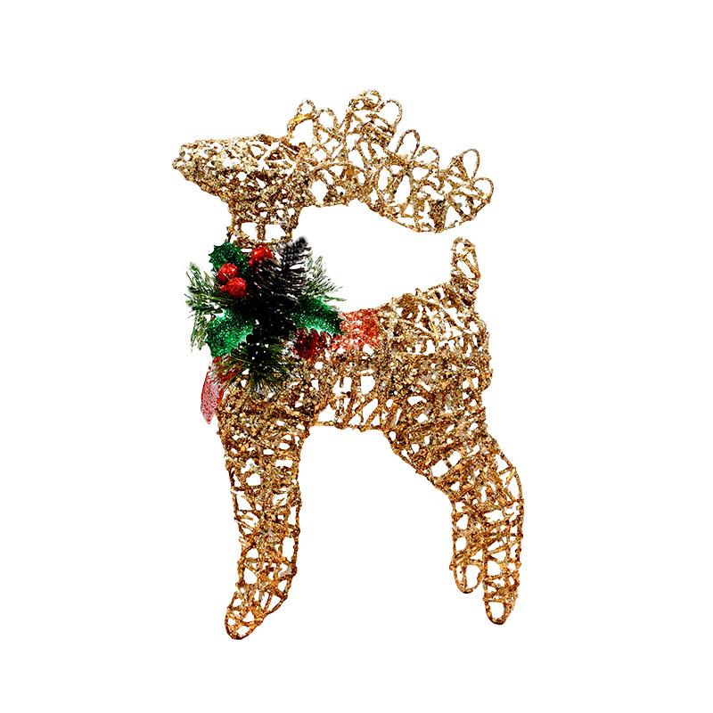 Χριστουγεννιάτικο Φωτιζόμενο Διακοσμητικό Τάρανδος Fylliana Fl220302 Μπρονζέ Χρώμα 40Εκ