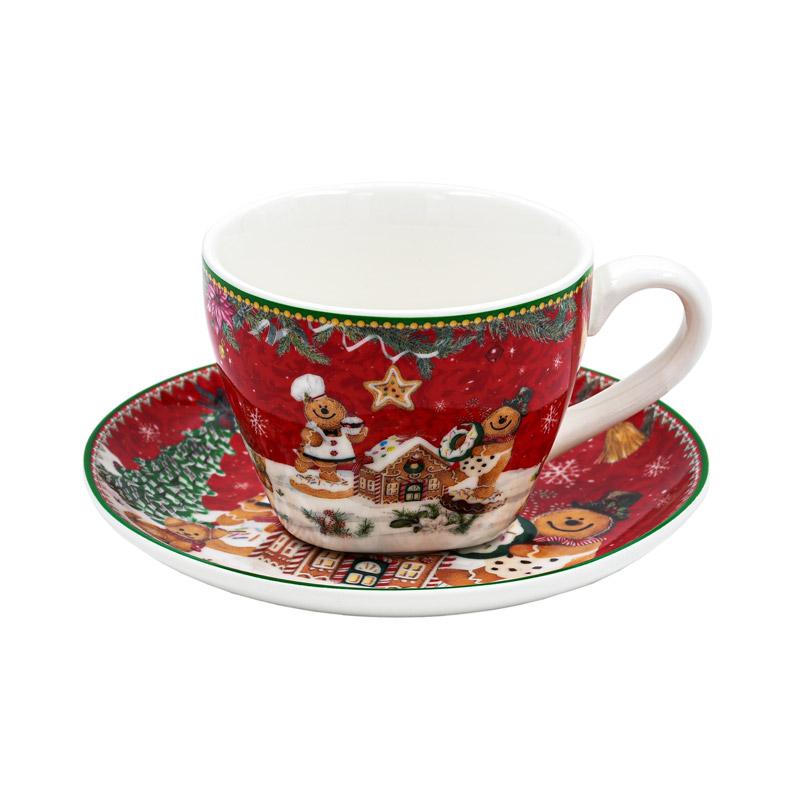 Χριστουγεννιατικο Σετ 2Τεμ Κουπες Με Πιατακι Fylliana Fl016 Gingerbread Man 8X6Εκ