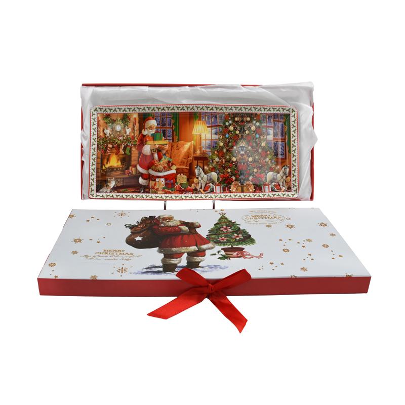 Χριστουγεννιατικη Κεραμικη Πιατελα Σε Κουτι Fylliana Fl41808