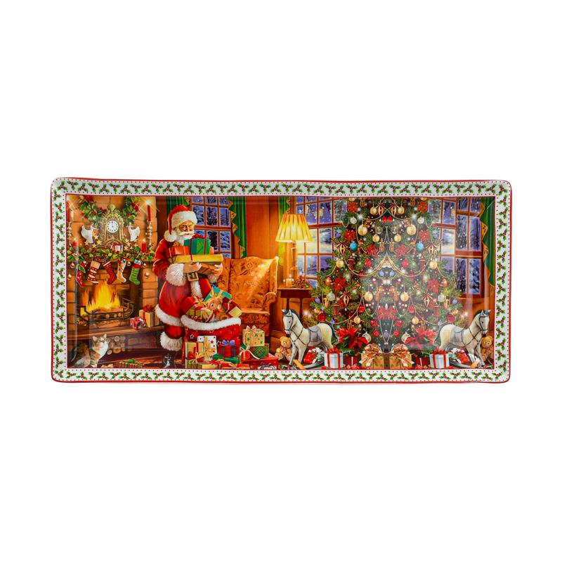 Χριστουγεννιατικη Κεραμικη Πιατελα Σε Κουτι Fylliana Fl41808