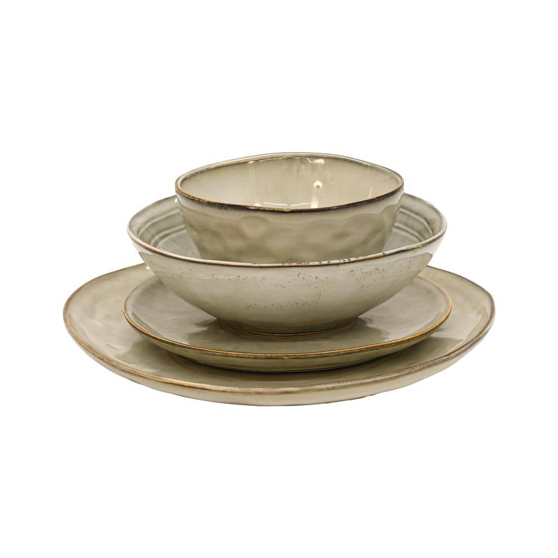 Σετ Φαγητού 16Τμχ Fl25162 Stoneware Γκρι Χρώμα Fylliana 