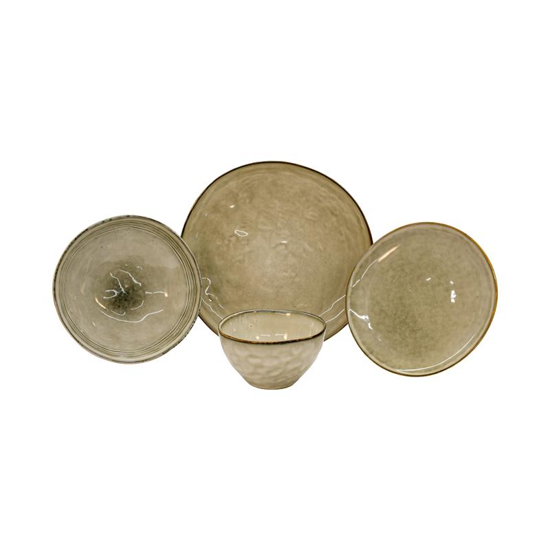 Σετ Φαγητού 16Τμχ Fl25162 Stoneware Γκρι Χρώμα Fylliana 