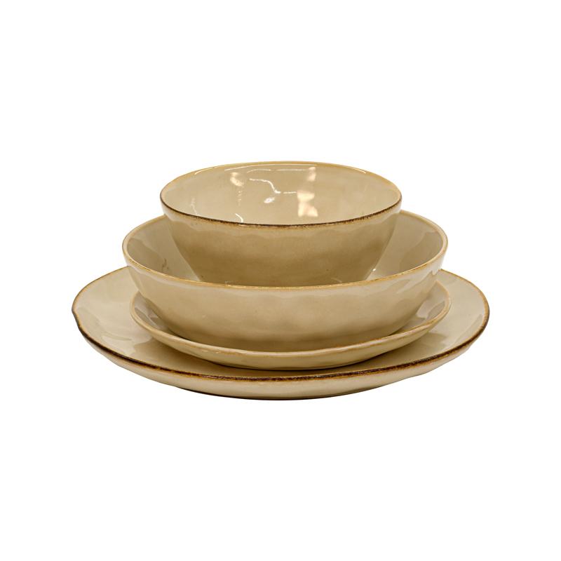 Σετ Φαγητού 16Τμχ Fl25150 Stoneware Μπεζ Χρώμα Fylliana 