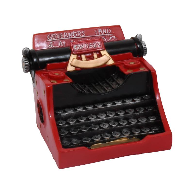Επιτραπέζιο Διακοσμητικό Retro Typewriter 1/2 Κόκκινο Χρυσό 13x 6x13Εκ