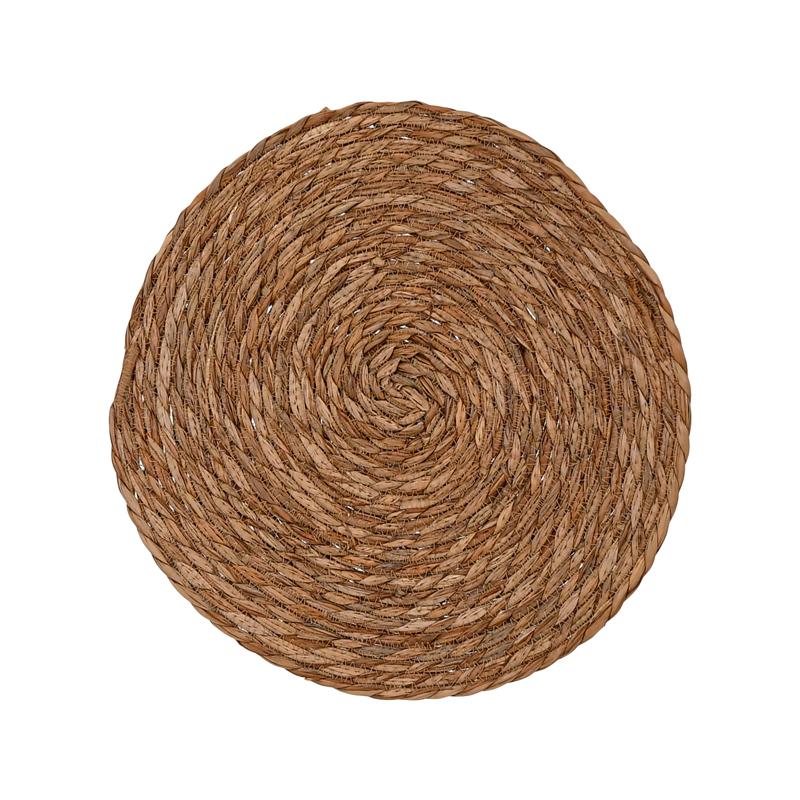 Σουπλά Ψάθινο Φυσικό-Μαύρο Χρώμα 38Εκ Fylliana 