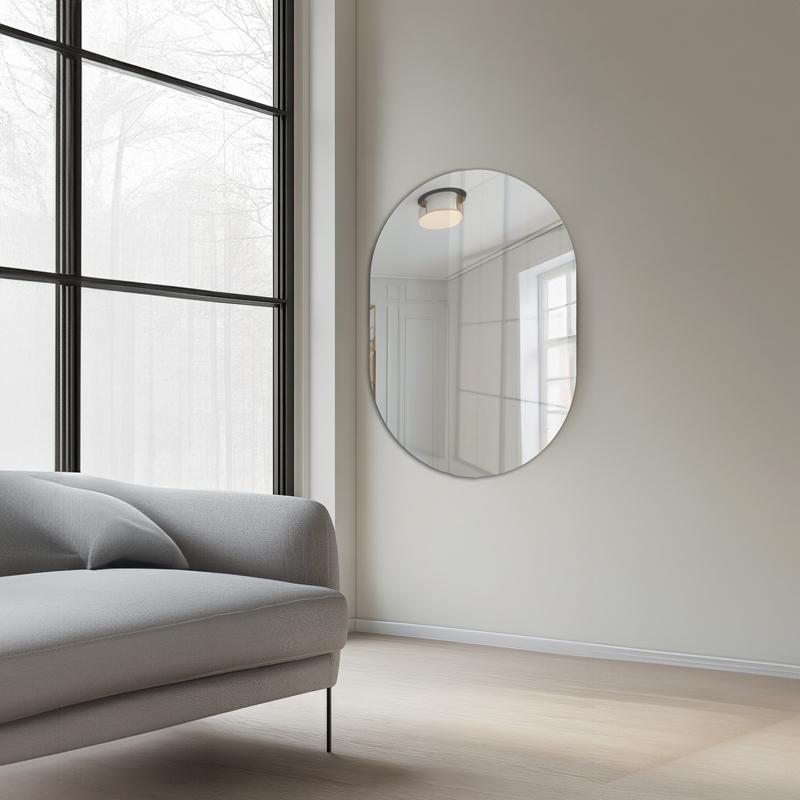 Καθρέπτης Τοίχου Οβάλ με Πλαίσιο & LED Φωτισμό 70x50cm Fylliana 