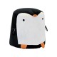 Διακοσμητικό Υφασμάτινο Σκαμπό Πιγκουίνος Λευκό-Μαύρο Fylliana 