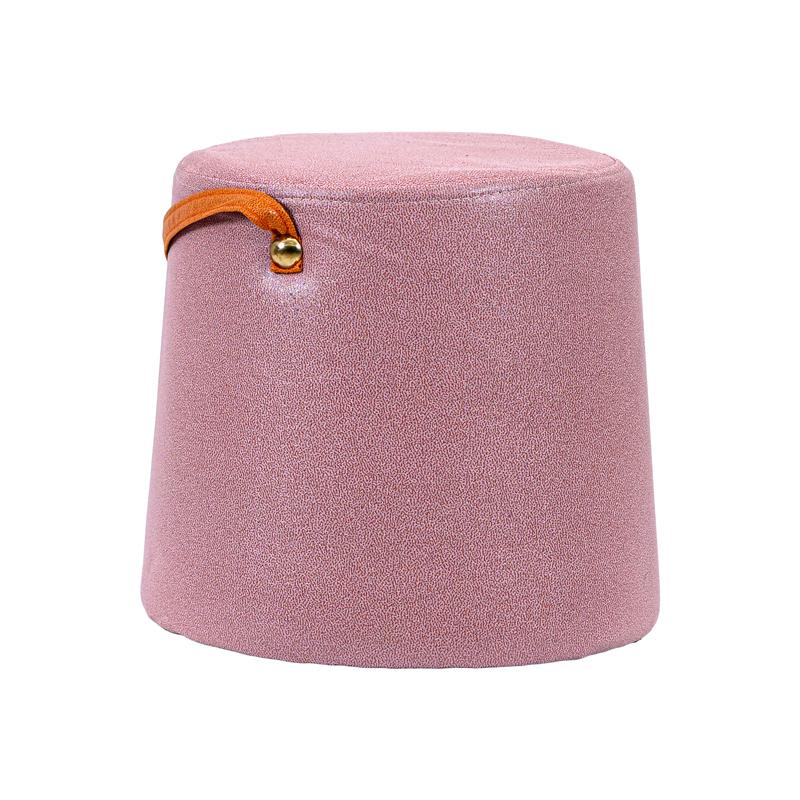 Διακοσμητικό Υφασμάτινο Σκαμπό Ροζ Χρώμα 28x27εκ Fylliana 