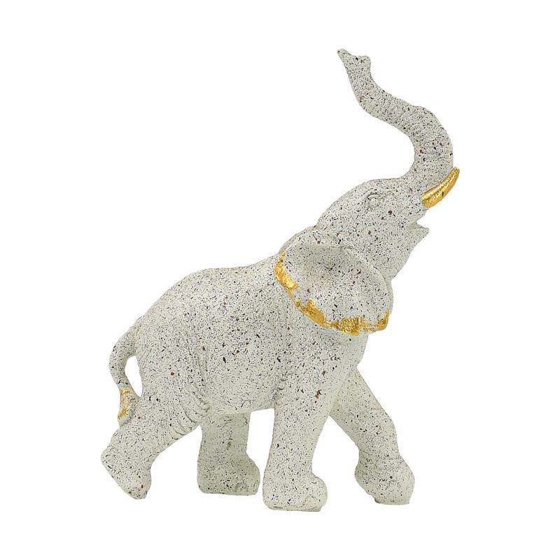 Επιτραπέζιο Διακοσμητικό Ελέφαντας Fl17002 Μπεζ-Χρυσό Χρώμα 11x6x15εκ  Fylliana 