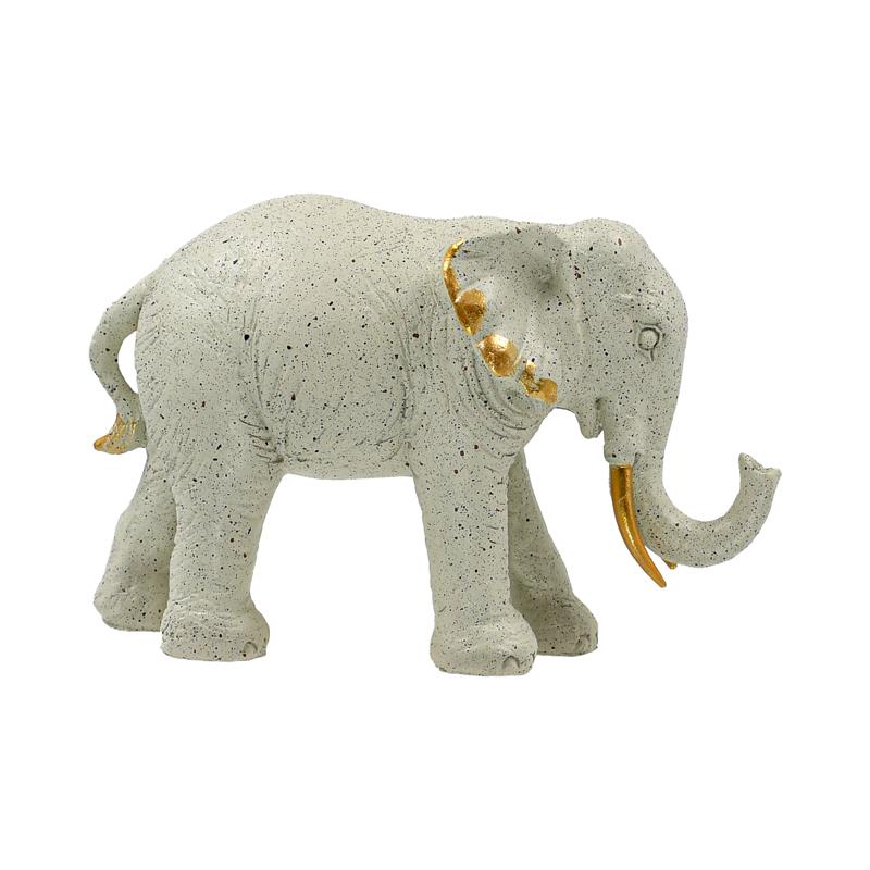 Επιτραπέζιο Διακοσμητι΄κό Ελέφαντας FL18012 Μπεζ-Χρυσό Χρώμα 19x6x12 εκ Fylliana