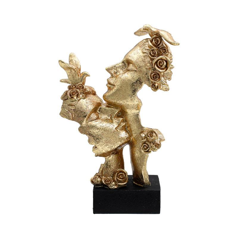 Επιτραπέζια Διακοσμητική Φιγούρα Fl23109 "Πρόσωπο" Χρυσό Χρώμα 18X10X29 εκ. Fylliana