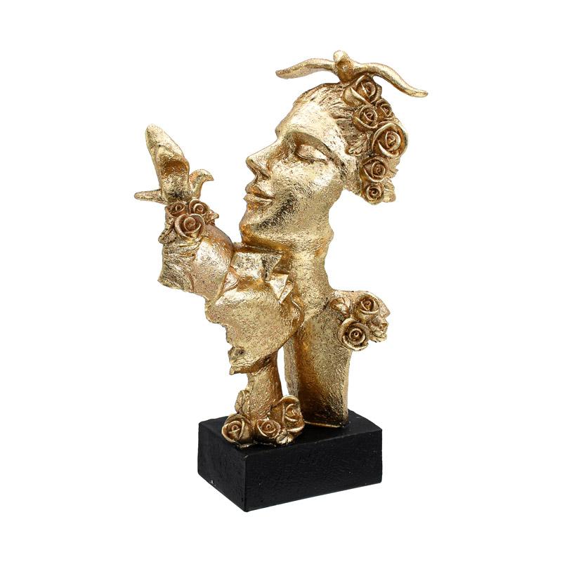 Επιτραπέζια Διακοσμητική Φιγούρα Fl23109 "Πρόσωπο" Χρυσό Χρώμα 18X10X29 εκ. Fylliana