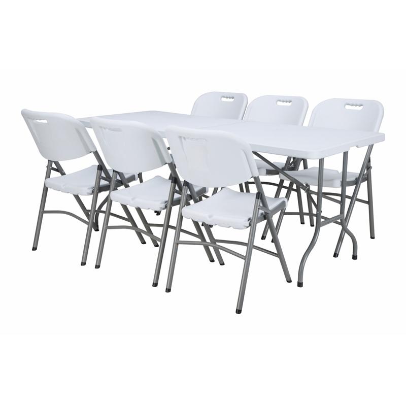 Τραπέζι Συνεδρίου Catering Λευκό 153,5x70x74Εκ Πτυσσόμενο Βαλίτσα Fylliana 