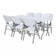 Τραπέζι Συνεδρίου Catering Λευκό 153,5x70x74Εκ Πτυσσόμενο Βαλίτσα Fylliana 