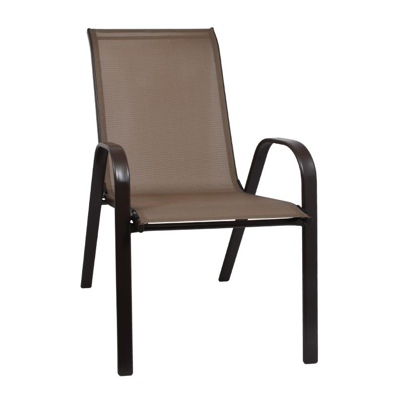 Καρέκλα Με Μπράτσα Μεταλλική Με Καφέ Textiline 54.5x70x95εκ Fylliana