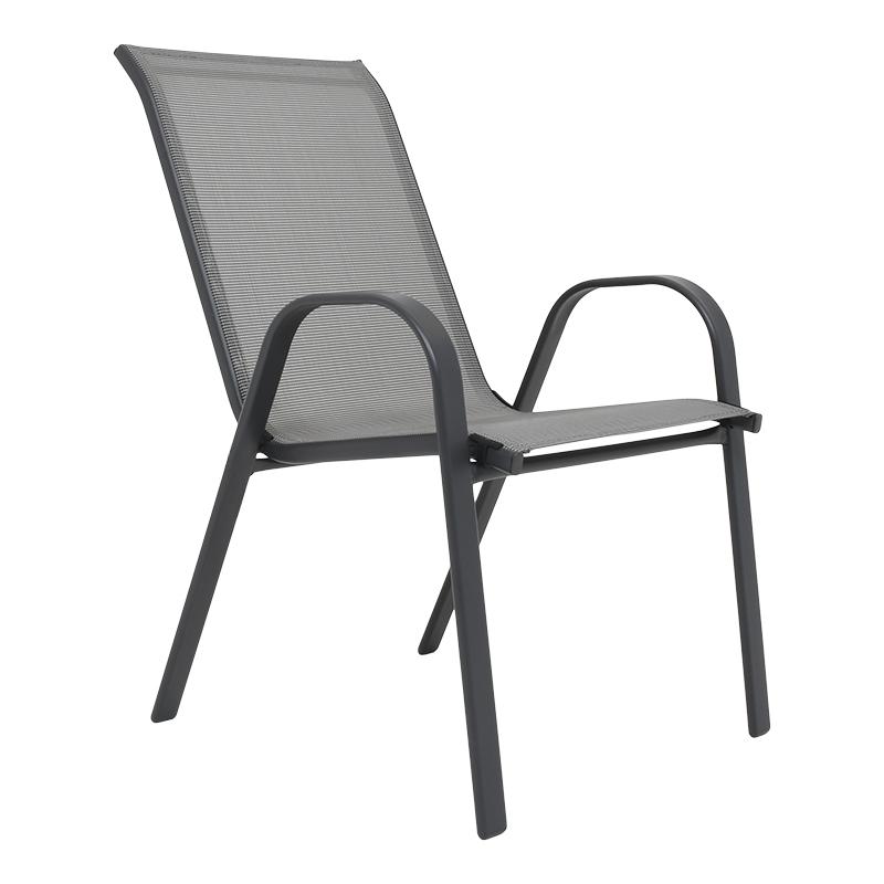Καρέκλα Κήπου 5001 Μαύρο-Καφέ-Λευκό Χρώμα Textilene 55x72x92Εκ Fylliana