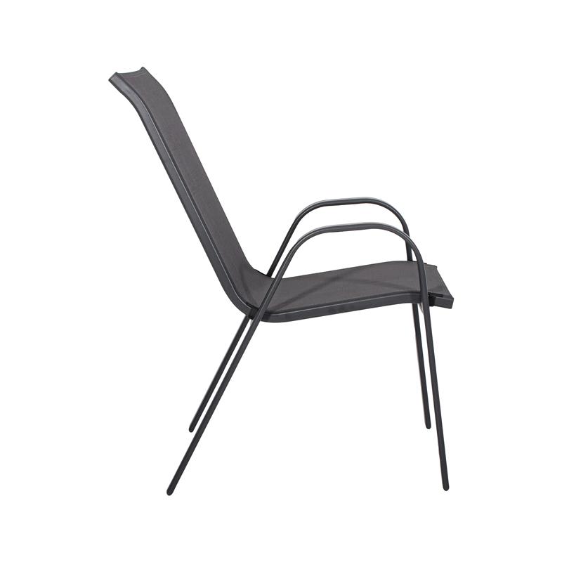 Πολυθρόνα Κήπου FL5001 Γκρι Χρώμα Textilene Γκρι Σκελετός 55x72x92 εκ txt Fylliana