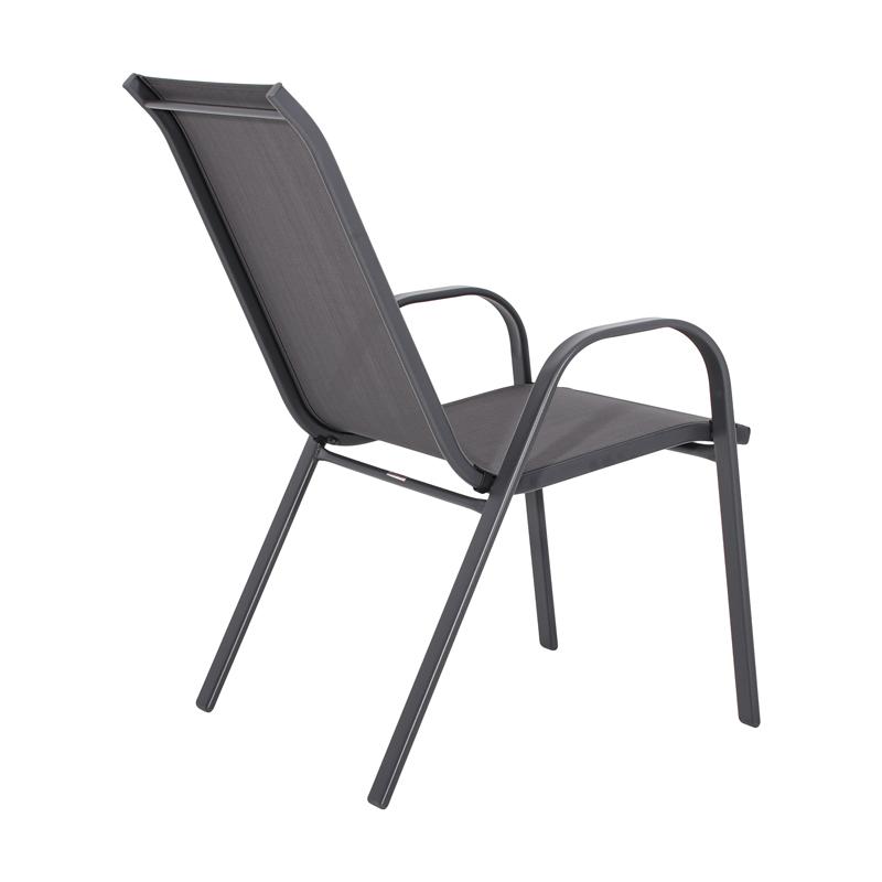 Πολυθρόνα Κήπου FL5001 Γκρι Χρώμα Textilene Γκρι Σκελετός 55x72x92 εκ txt Fylliana