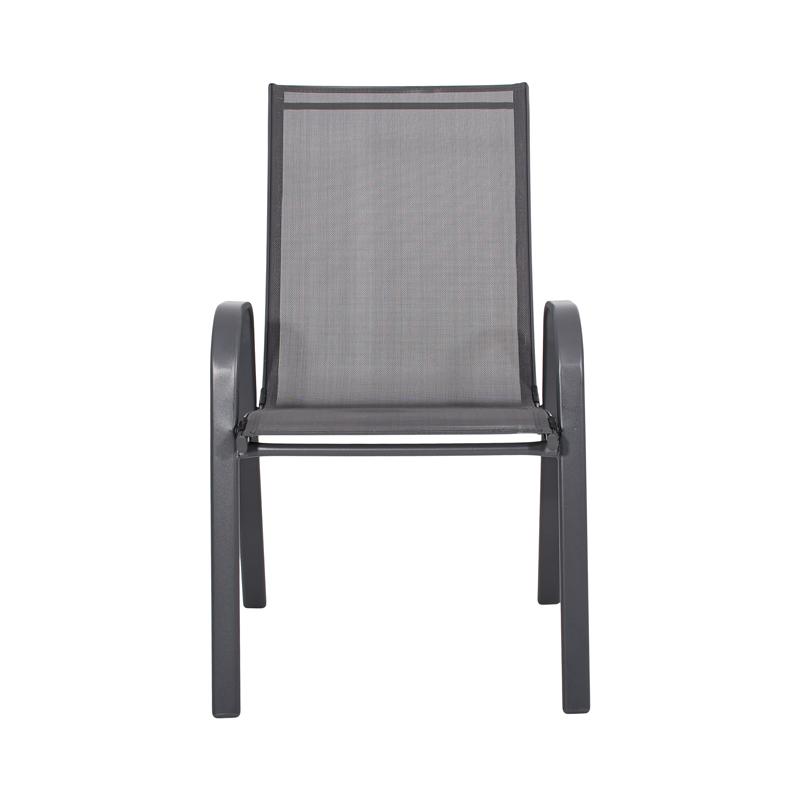 Πολυθρόνα Κήπου FL5001 Γκρι Χρώμα Textilene Γκρι Σκελετός 55x72x92 εκ txt Fylliana