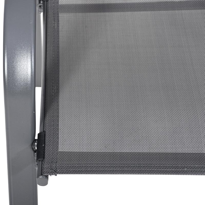 Πολυθρόνα Κήπου FL5001 Γκρι Χρώμα Textilene Γκρι Σκελετός 55x72x92 εκ txt Fylliana