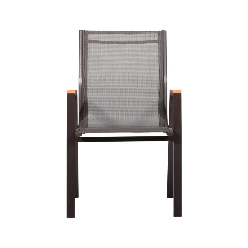 Πολυθρόνα Κήπου Fl5050 Χρώμα Καφέ Με Καφέ-Μαύρο Textilene  61X56X90Εκ Fylliana 