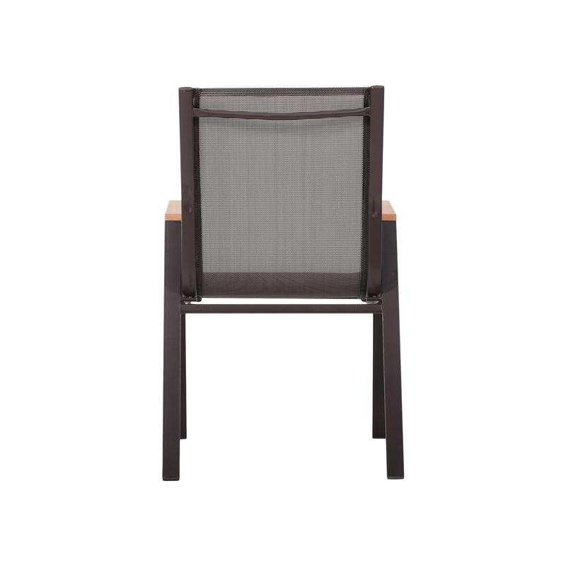 Πολυθρόνα Κήπου Fl5050 Χρώμα Καφέ Με Καφέ-Μαύρο Textilene  61X56X90Εκ Fylliana 