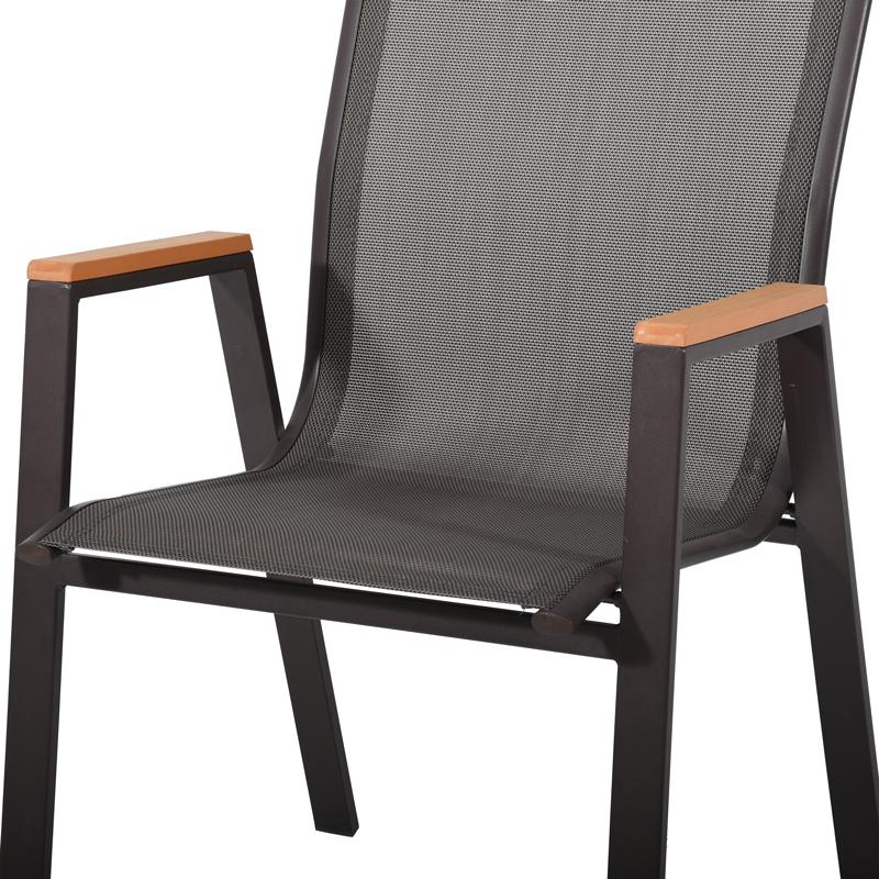 Πολυθρόνα Κήπου Fl5050 Χρώμα Καφέ Με Καφέ-Μαύρο Textilene  61X56X90Εκ Fylliana 