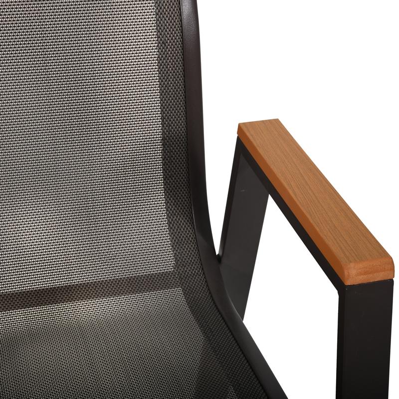 Πολυθρόνα Κήπου Fl5050 Χρώμα Καφέ Με Καφέ-Μαύρο Textilene  61X56X90Εκ Fylliana 