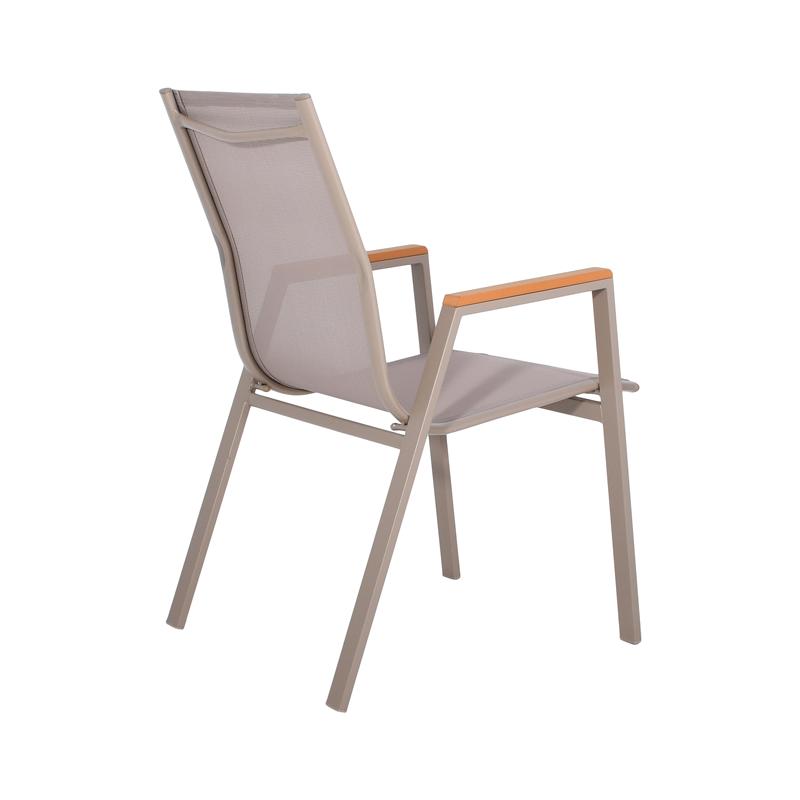 Πολυθρόνα Κήπου Fl5050 Χρώμα Μπεζ Με Γκρι Textilene 61X56X90Εκ Fylliana 
