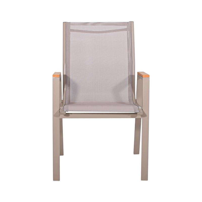 Πολυθρόνα Κήπου Fl5050 Χρώμα Μπεζ Με Γκρι Textilene 61X56X90Εκ Fylliana 