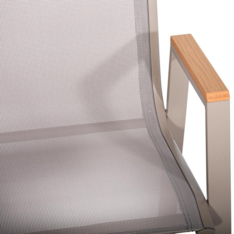 Πολυθρόνα Κήπου Fl5050 Χρώμα Μπεζ Με Γκρι Textilene 61X56X90Εκ Fylliana 
