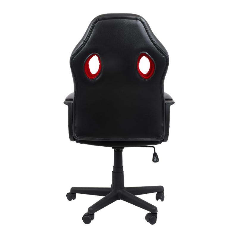 Καρέκλα Γραφείου 3003 Κόκκινο Ύφασμα Μαύρο Τεχνοδερμα 67,5x63,5x115Εκ Fylliana
