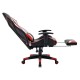 Καρέκλα Gaming D-01 Τεχνόδερμα Μαύρη/Κόκκινη 53x47x127εκ