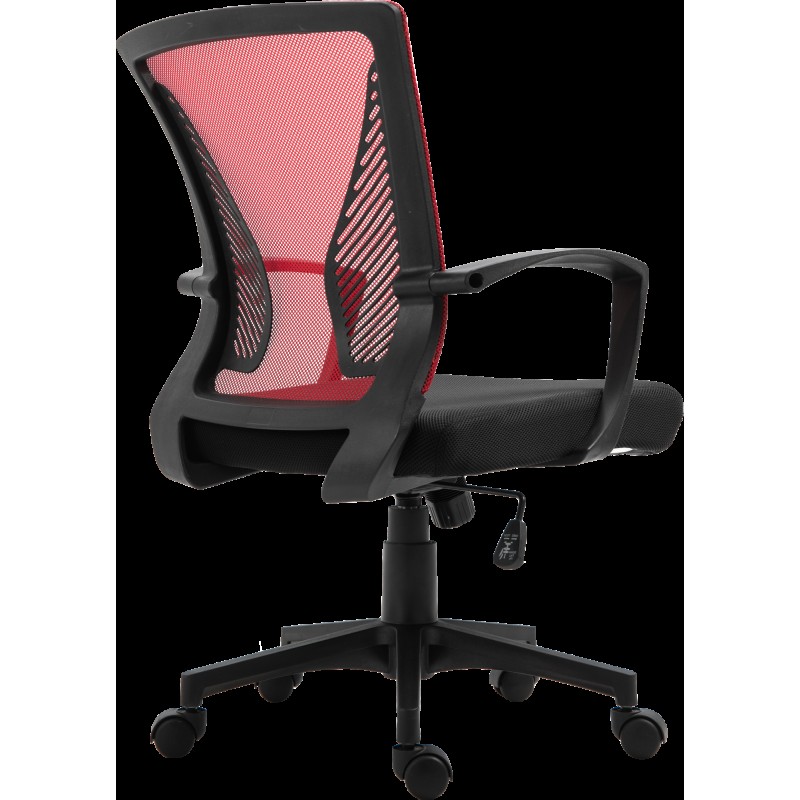 Καρέκλα Γραφείου W-05 Κόκκινη Πλάτη-Μαύρο Κάθισμα 57x65x91εκ