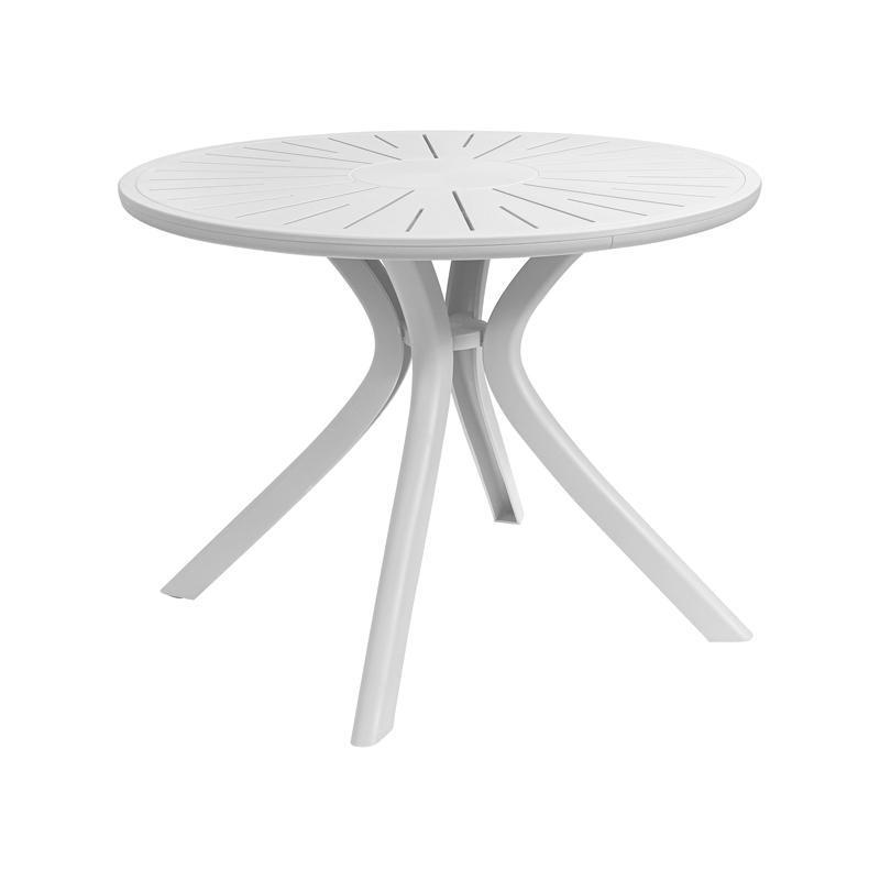 Τραπέζι Πλαστικό Στρογγυλό Fylliana Fl8100 Λευκό Χρώμα 100X75 εκ