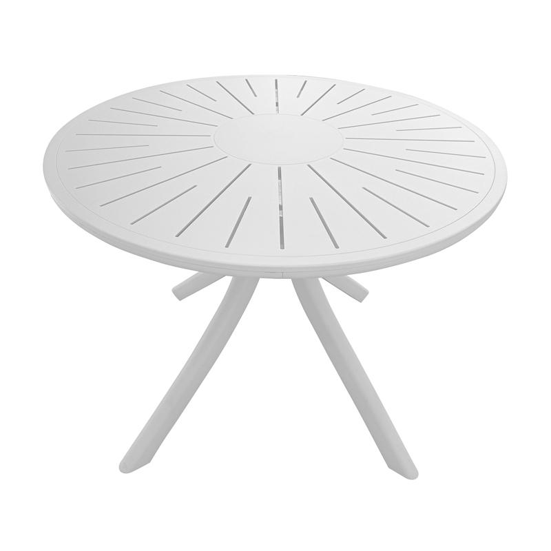 Τραπέζι Πλαστικό Στρογγυλό Fylliana Fl8100 Λευκό Χρώμα 100X75 εκ