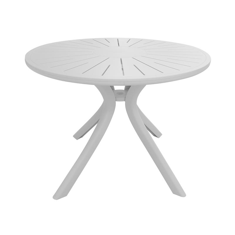 Τραπέζι Πλαστικό Στρογγυλό Fylliana Fl8100 Λευκό Χρώμα 100X75 εκ