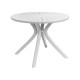 Τραπέζι Πλαστικό Στρογγυλό Fylliana Fl8100 Λευκό Χρώμα 100X75 εκ