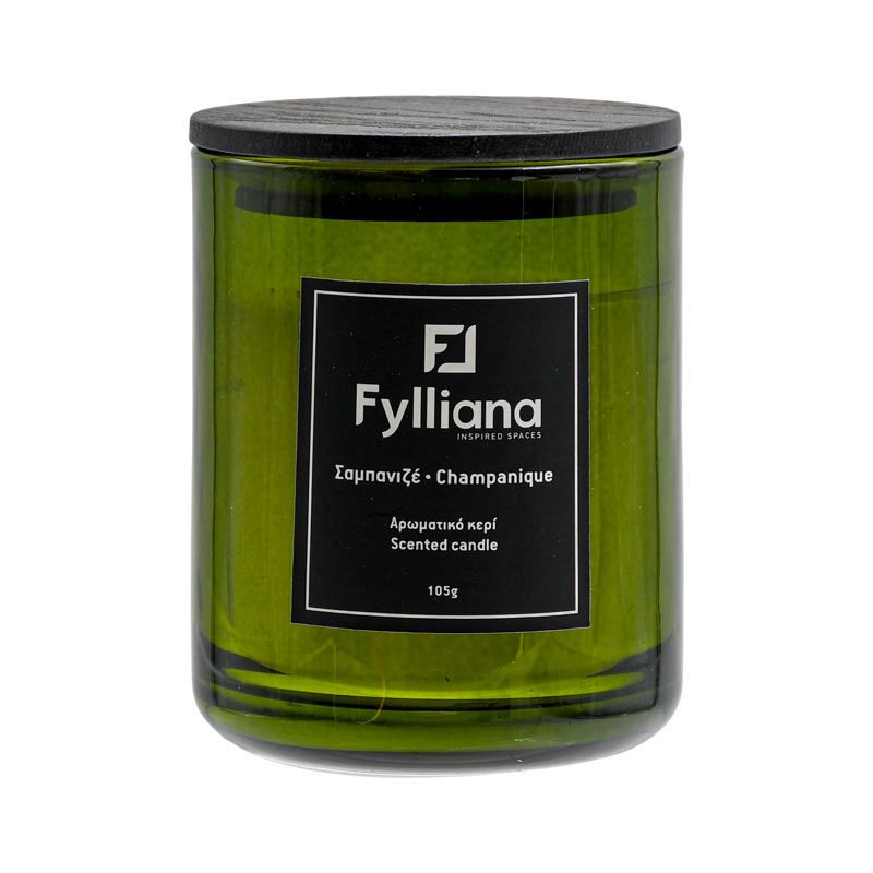 Αρωματικό Κερί "Σαμπάνια" 105gr Πράσινο 6.3x7.8εκ