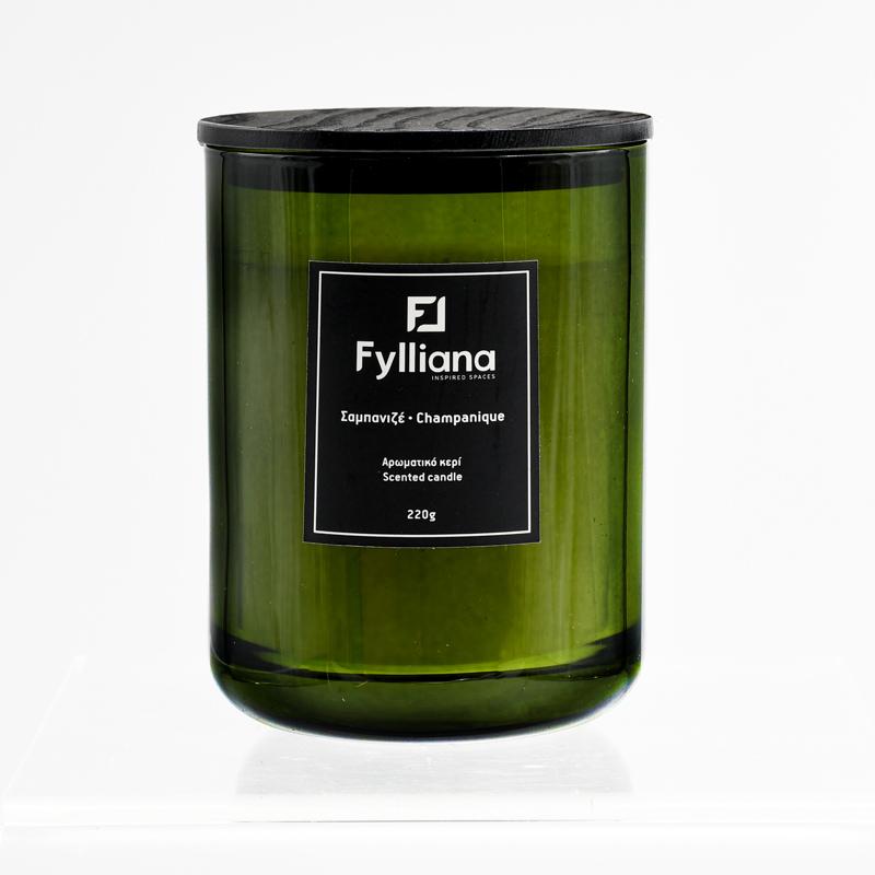 Αρωματικό Κερί "Σαμπάνια" 220gr Πράσινο 8x10.5εκ