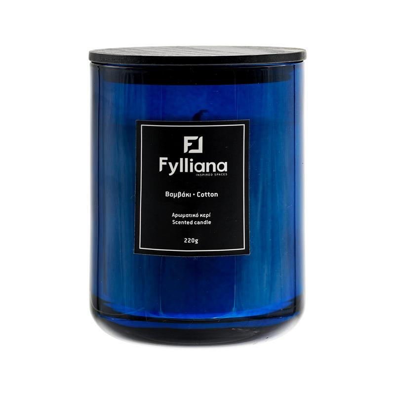 Αρωματικό Κερί "Βαμβακι" 220gr Μπλε  8x10.5εκ