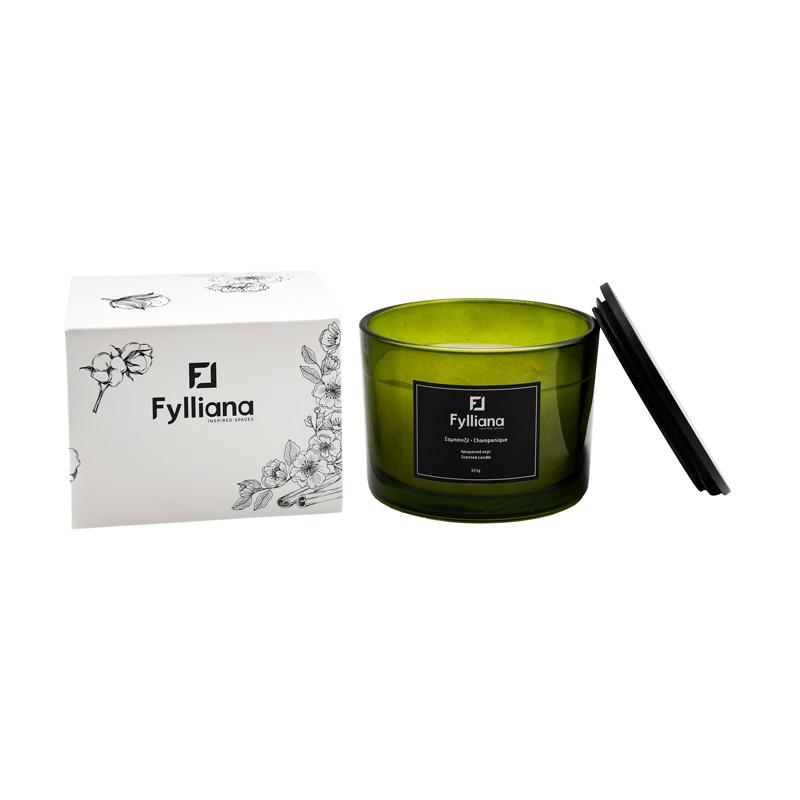 Αρωματικό Κερί "Σαμπάνια" 325gr Πράσινο 8x10.5εκ