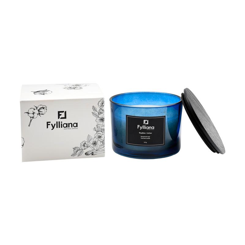Αρωματικό Κερί "Βαμβάκι" 325gr Μπλε 8x10.5εκ