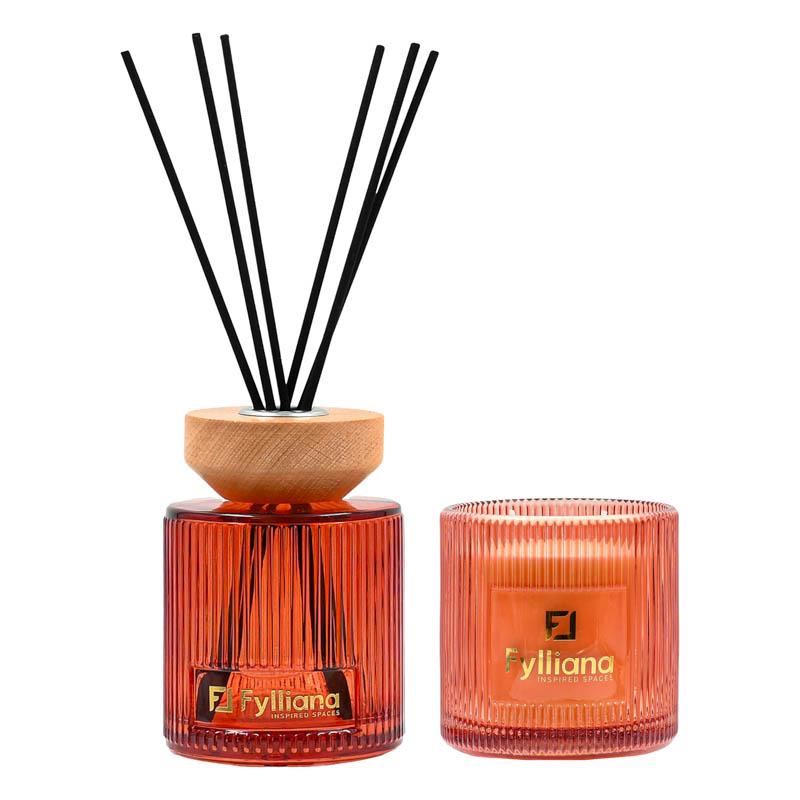 Αρωματικό Σετ Δώρου "apple White Musk " Fylliana Fl25161 Διαχύτης 150ml + Κερί 150g